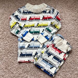 NWOT Hanna Andersson Long Sleeve Train Pajama Set 2T 100% Organic Cotton